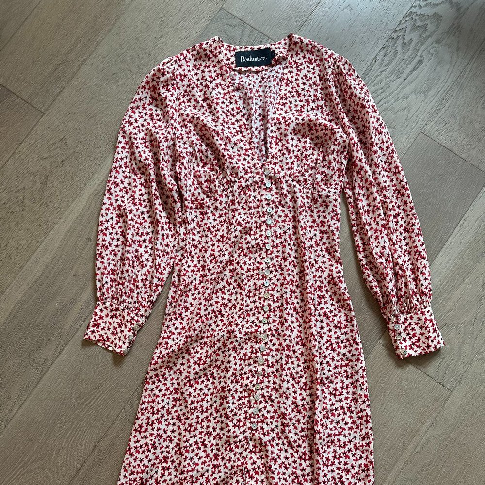 Realisation Par Long Sleeve Floral Midi Dress - Small (Gently Used)